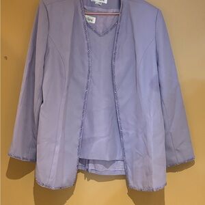 Lisa Rene' Lavender Beaded Jeweled 3 Piece Jacket & Top Set Size 20